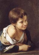 A Peasant Boy Leaning on a sill